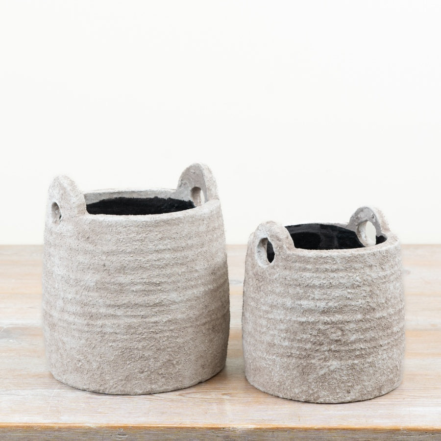 Natural Planter Ceramic Plant Pot Neutral Contemporary Indoor Home Décor Botanical Display 16x15cm Item #83072