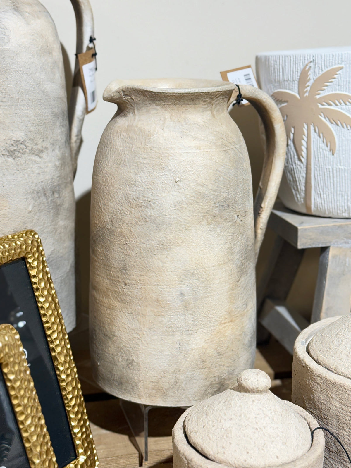 Terracotta Jug Cici Vase 26cm – Large Rustic Decorative Vase, Luxury Statement Home Décor Centrepiece