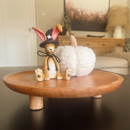 Round Wooden Tray with Feet - 25cm Mango Wood Tray