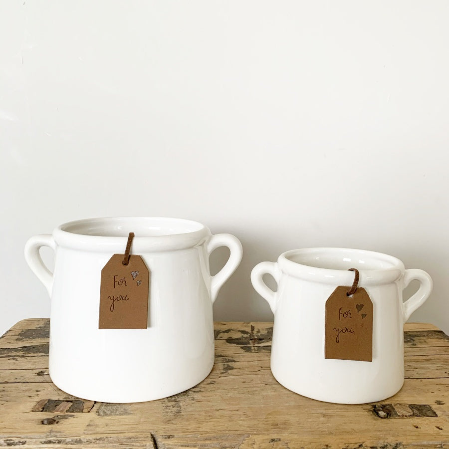 For You White Pot, 13cm