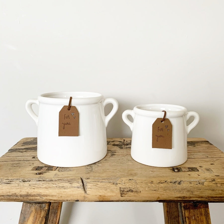 For You White Pot, 13cm