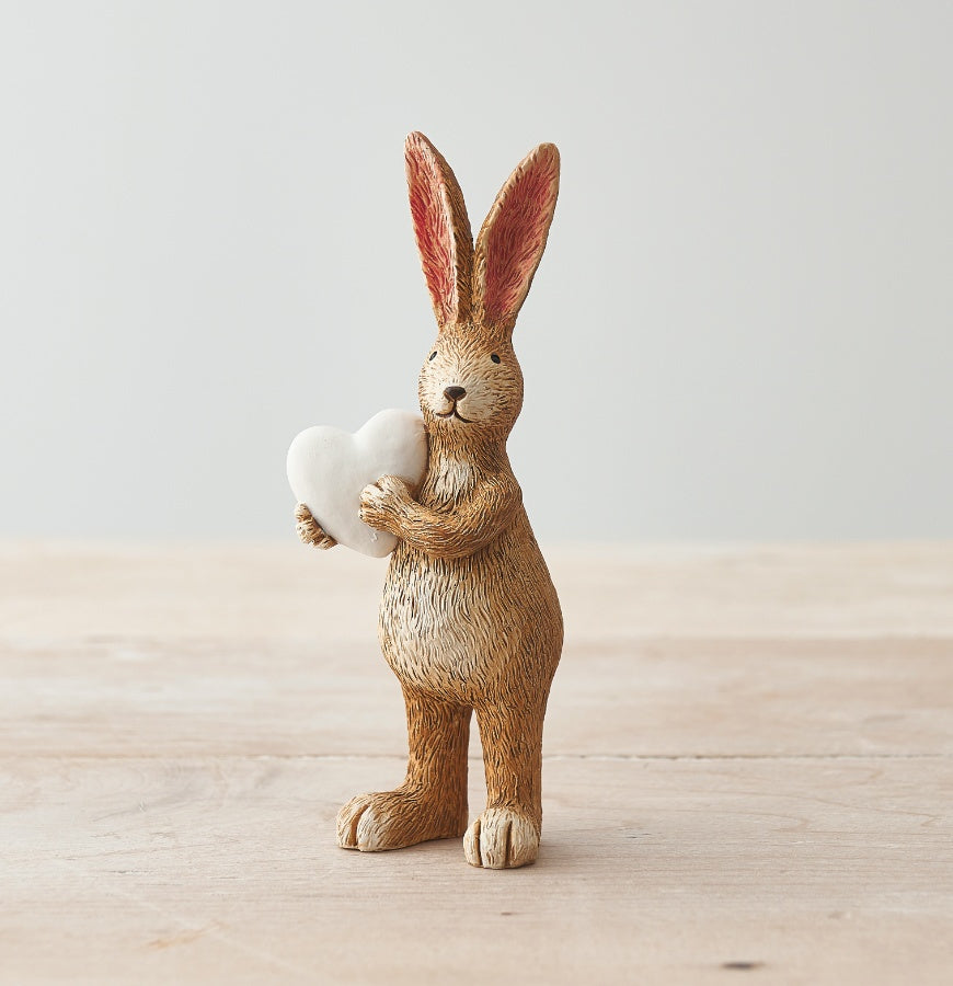 Jasper Rabbit White Heart, 14cm