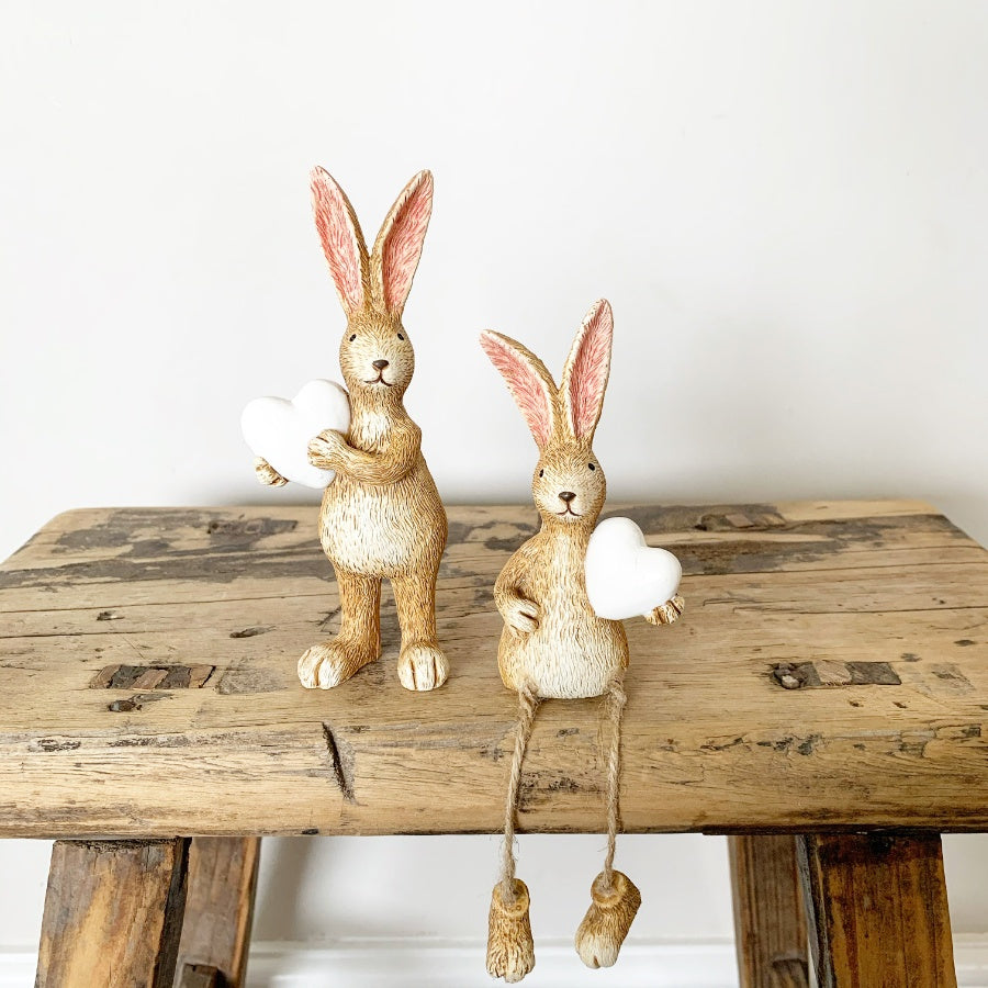 Jasper Rabbit Heart Shelf Sitter, 18cm