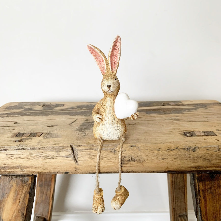 Jasper Rabbit Heart Shelf Sitter, 18cm