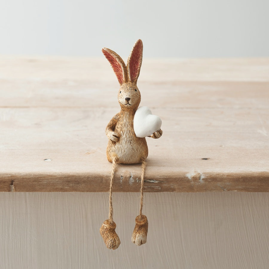 Jasper Rabbit Heart Shelf Sitter, 18cm