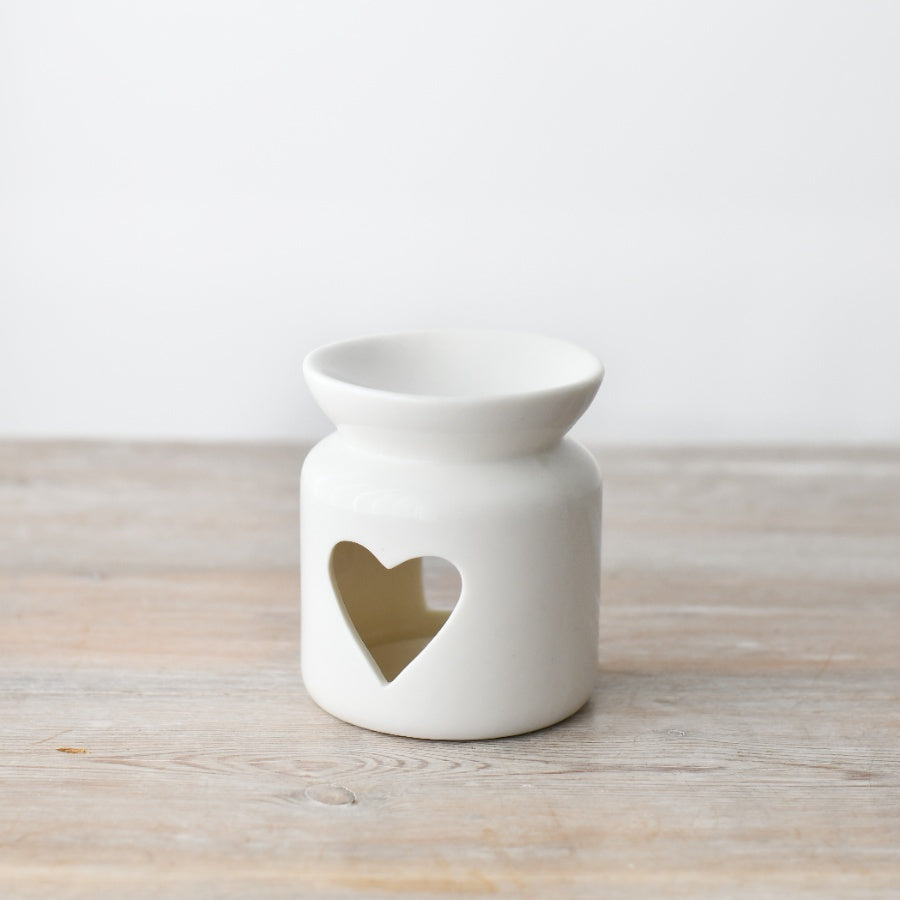 Ceramic Heart Oil Burner, 10cm