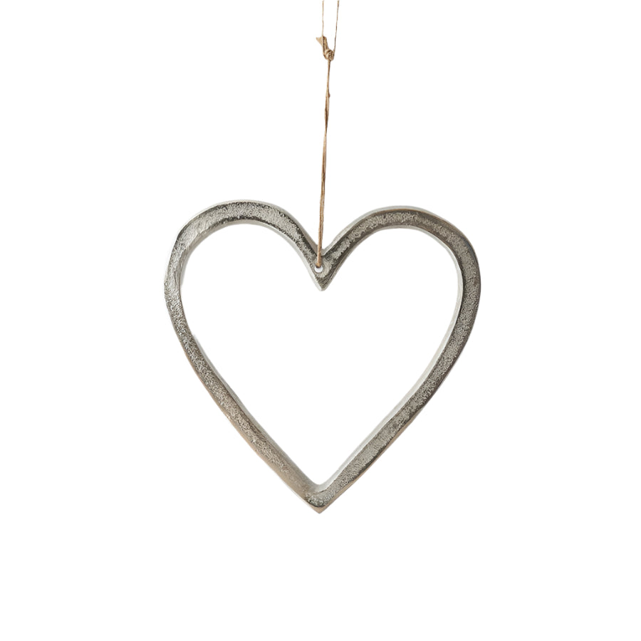 Aluminium Hanging Heart, 20cm