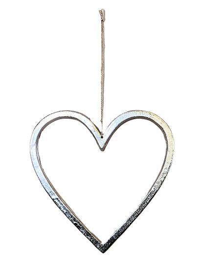 Aluminium Hanging Heart, 30cm