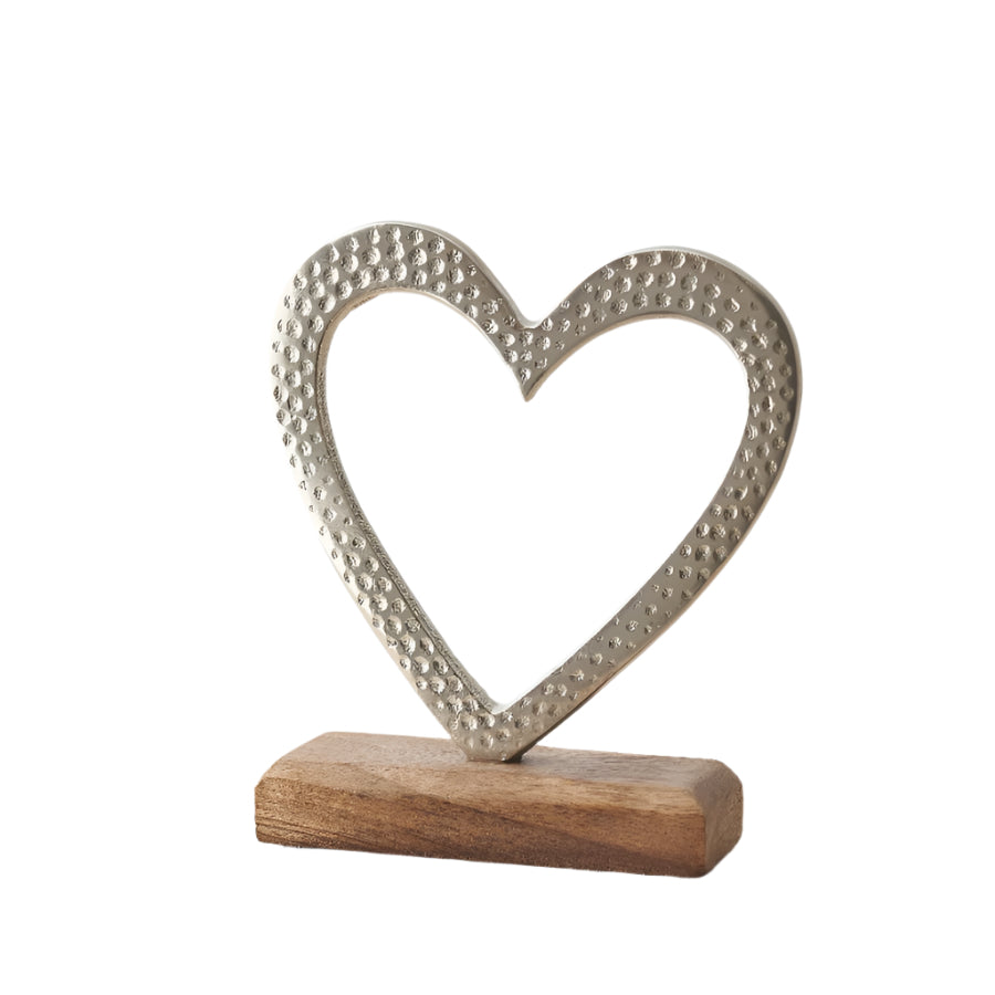 Hammered Heart on Block, 17cm