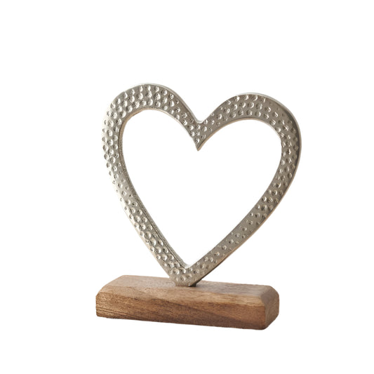 Hammered Heart on Block, 17cm