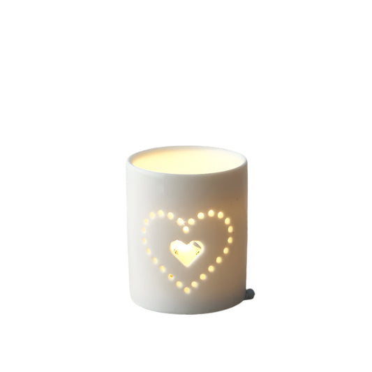Dotted Heart Candle Pot, 8cm