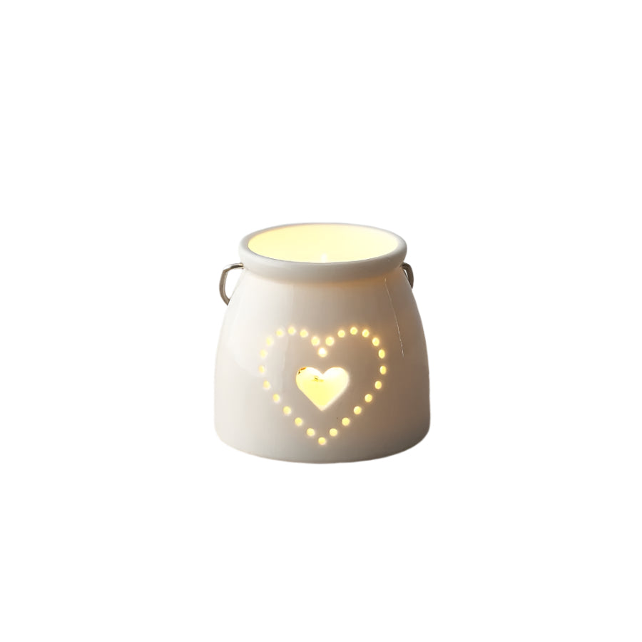 Dotted Heart T-light Holder, 8cm