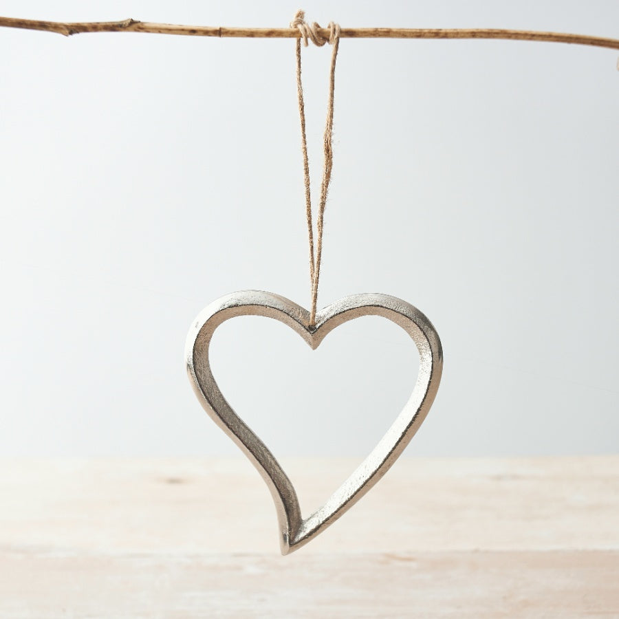 Silver Hanging Heart, 12cm