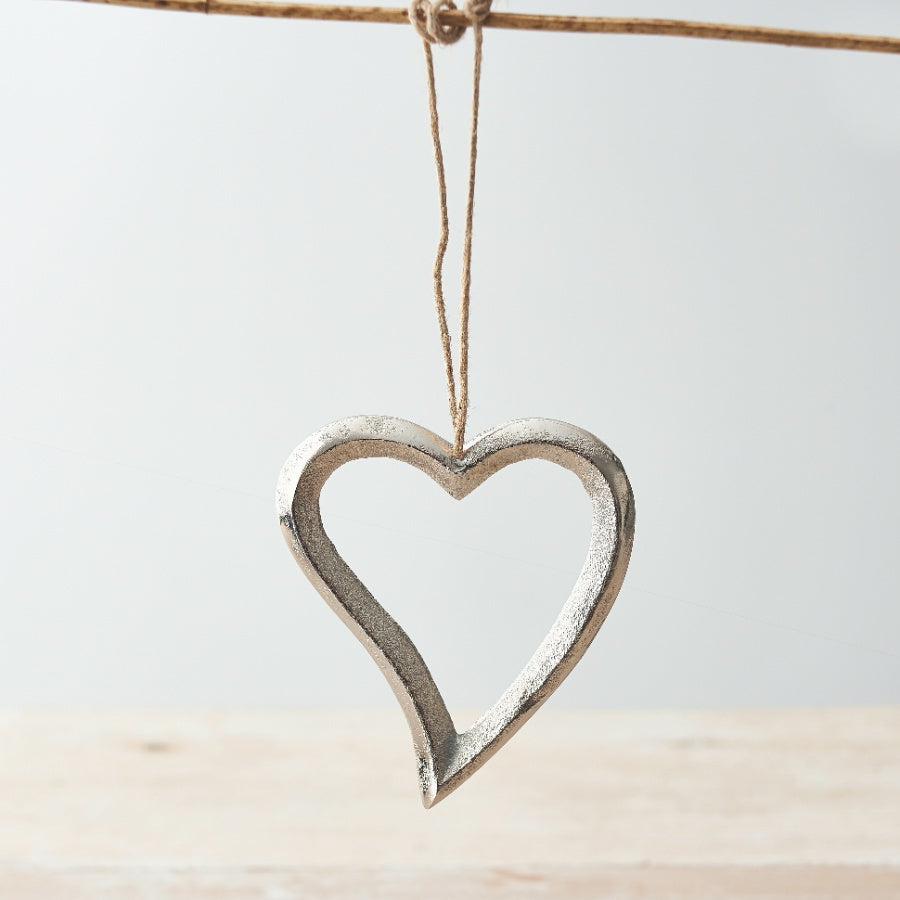 Silver Hanging Heart, 8cm