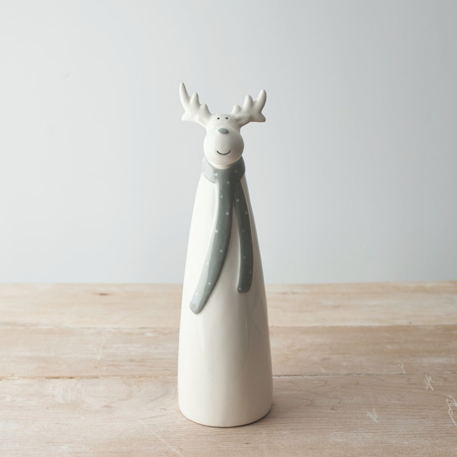 Grey Scarf Reindeer, 19cm 