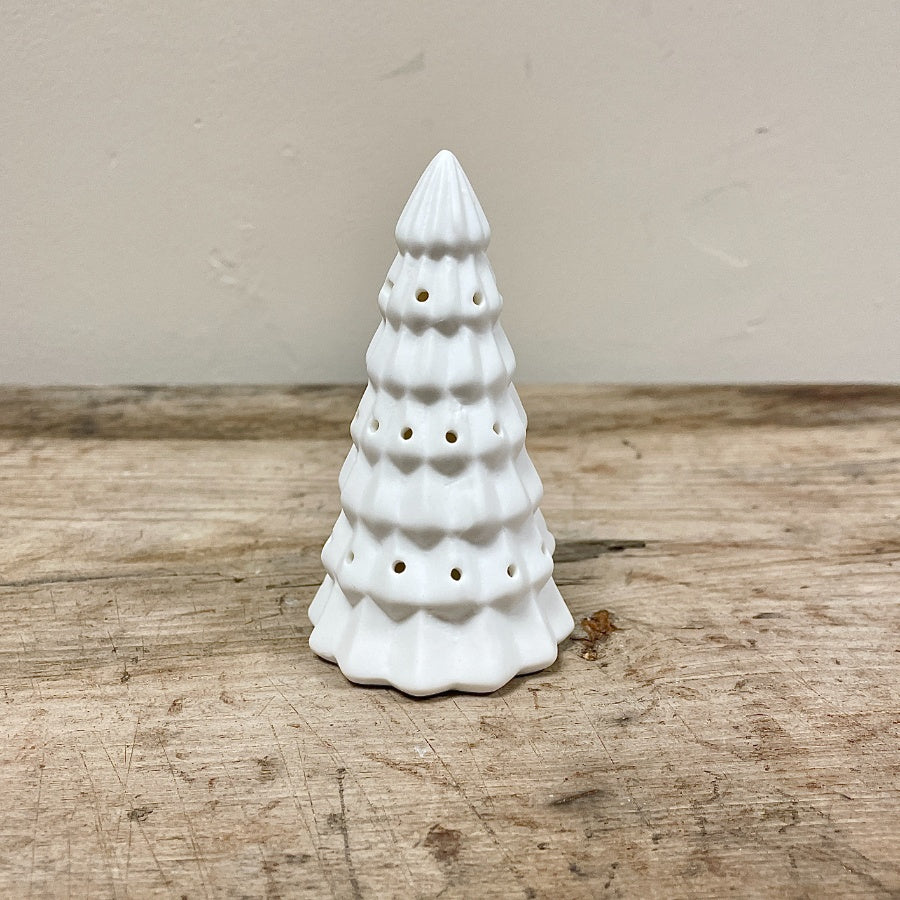 Ceramic LED Tree 11cm – Light Up Christmas Decoration, Glowing Festive Ornament for Table or Shelf Decor
