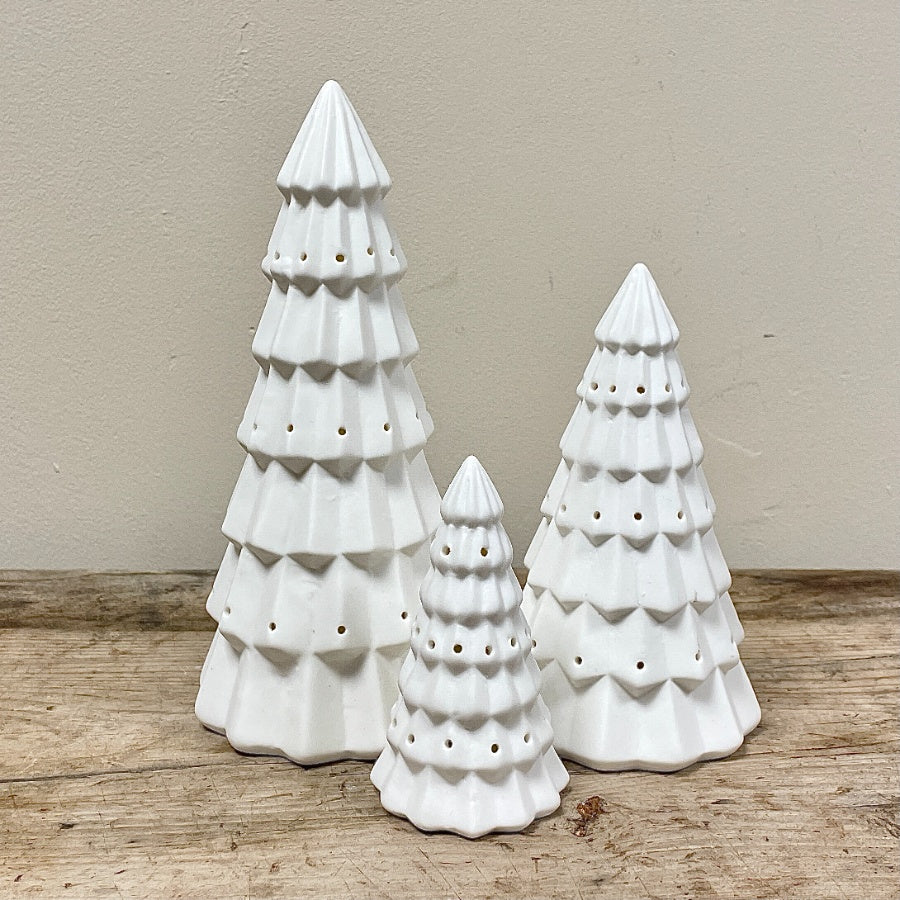 Ceramic LED Tree 11cm – Light Up Christmas Decoration, Glowing Festive Ornament for Table or Shelf Decor