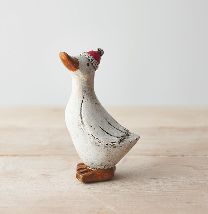 White Christmas Duck, 15cm 