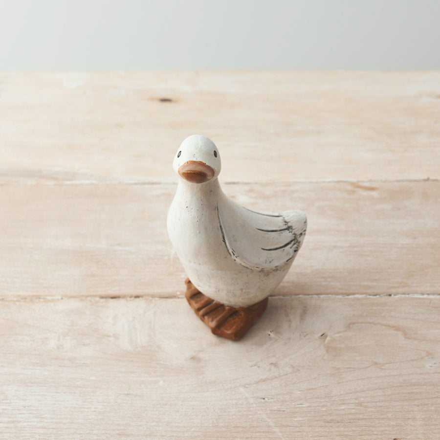 Posed White Duck 15cm – Rustic Decorative Figurine for Coastal & Country Home Décor