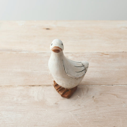 Posed White Duck 15cm – Rustic Decorative Figurine for Coastal & Country Home Décor