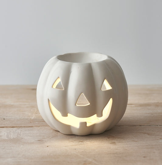 White Pumpkin Oil Burner, 10.5cm