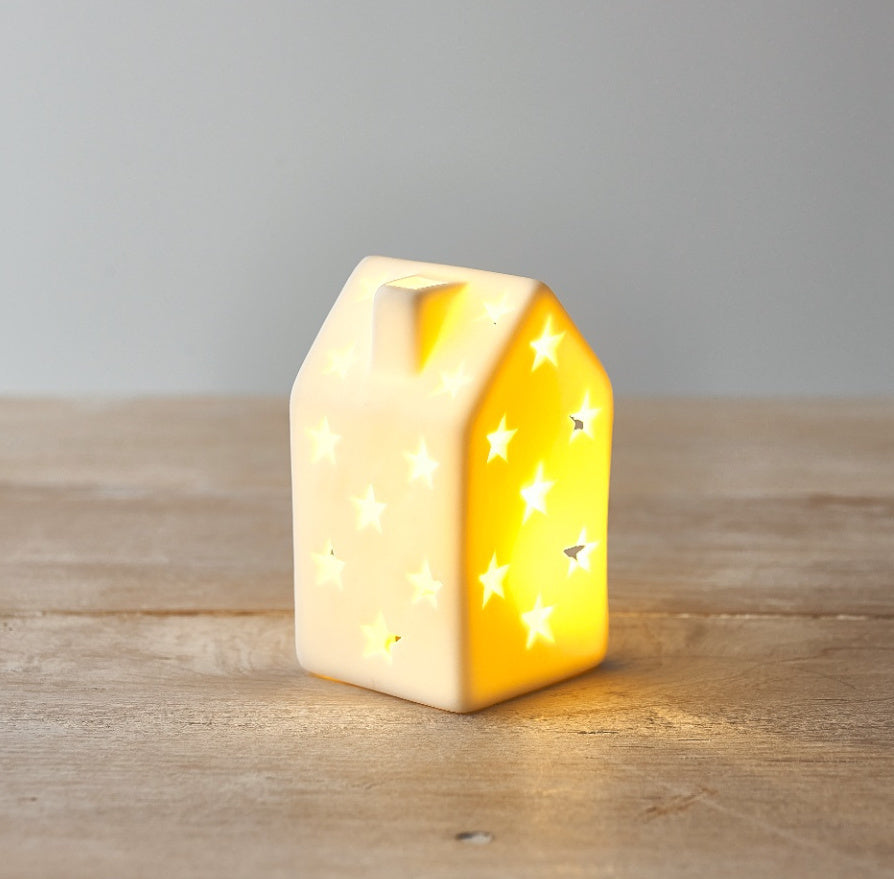 Ceramic LED Starry House, 9.3cm