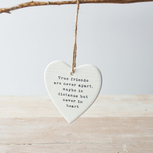 True Friends Hanging Ceramic Heart 10cm