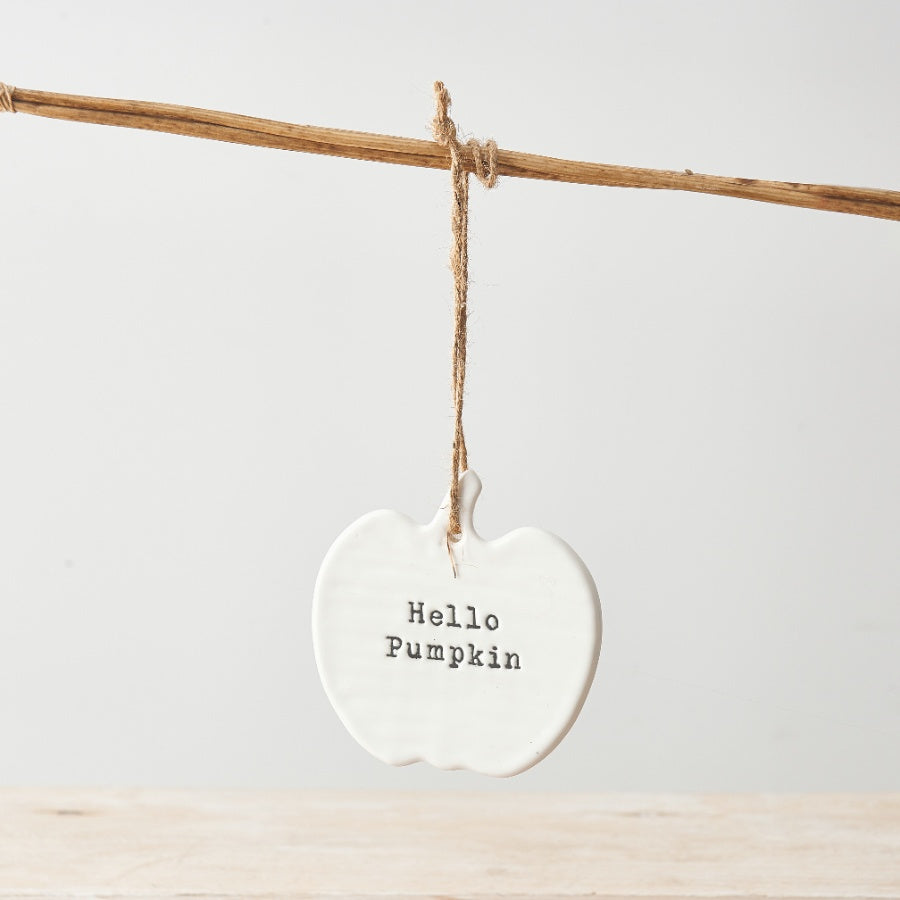 Hello Pumpkin Porcelain Hanger, 9cm