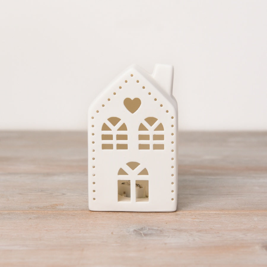 Light Up House With Heart, 12.5cm