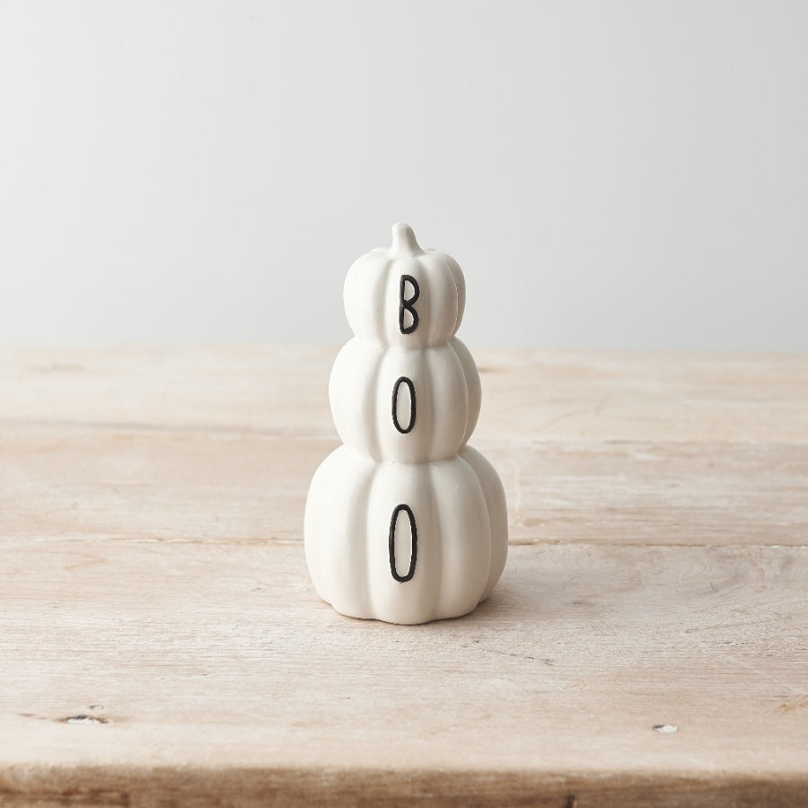 White PUMPKIN STACK, 12cm 