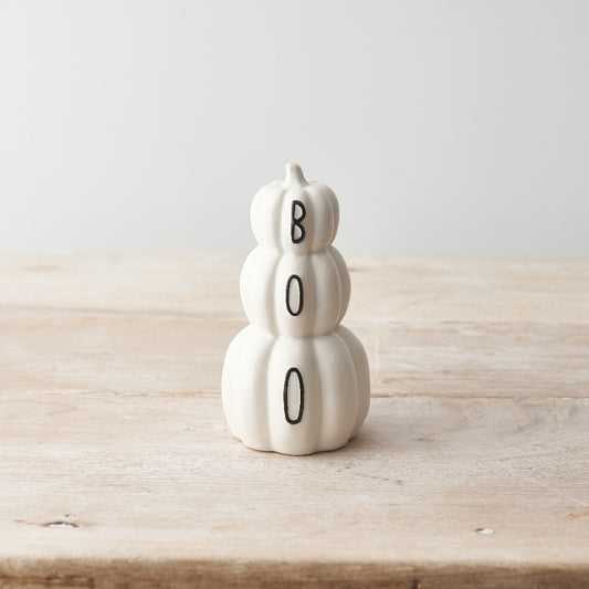 White PUMPKIN STACK, 12cm 