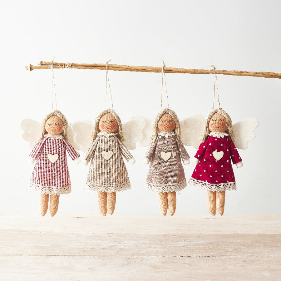Red Polka Dot & Stripe Angel Hangers, 4a