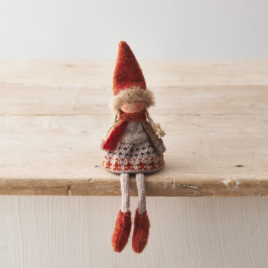 Burnt Orange Knitted Doll