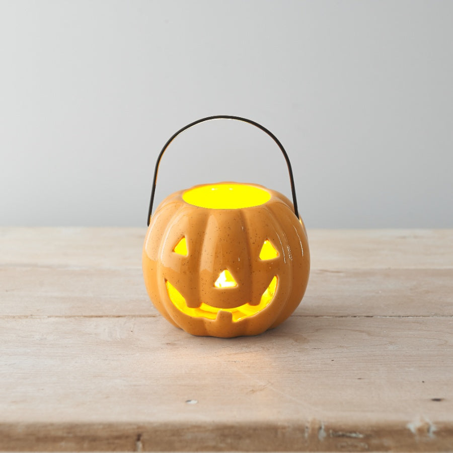 Orange Pumpkin Lantern, 11cm