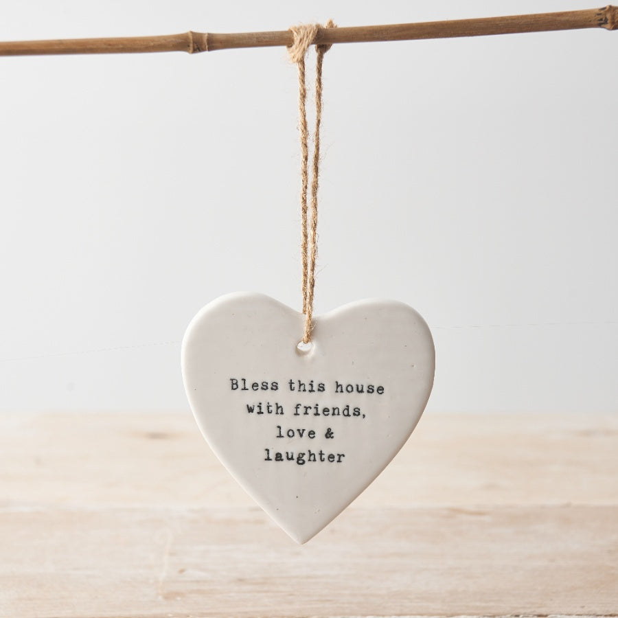 Porcelain Heart - Bless This House, 9.5cm