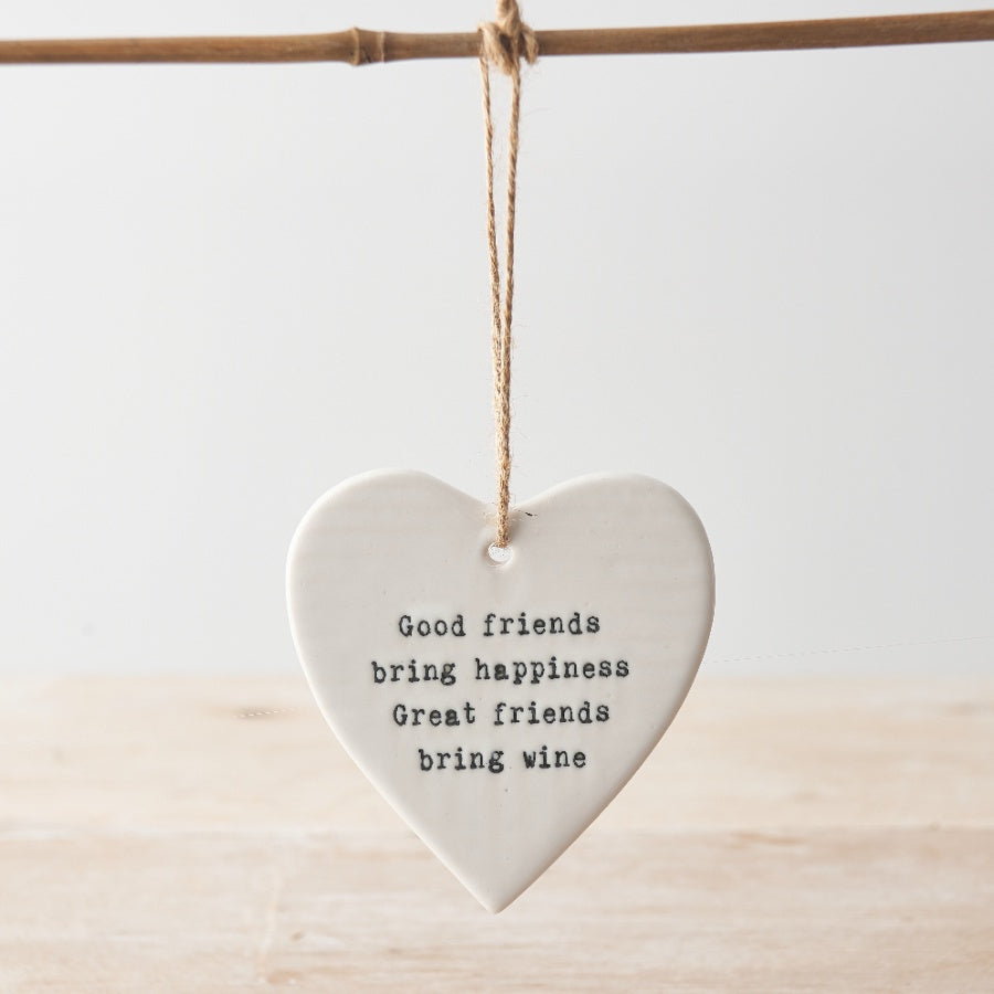 White Ceramic Hanging Heart 