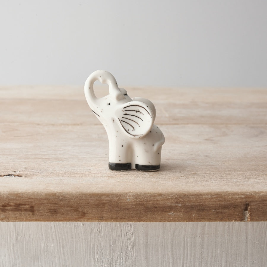 6cm Speckle Porcelain Elephant