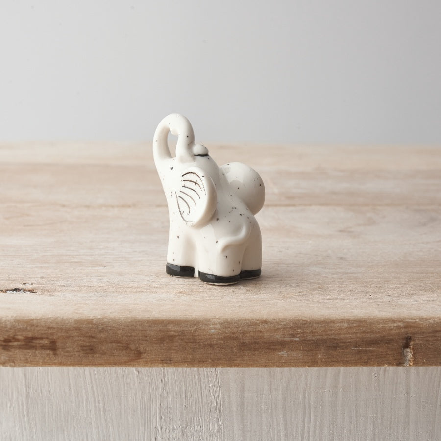 6cm Speckle Porcelain Elephant