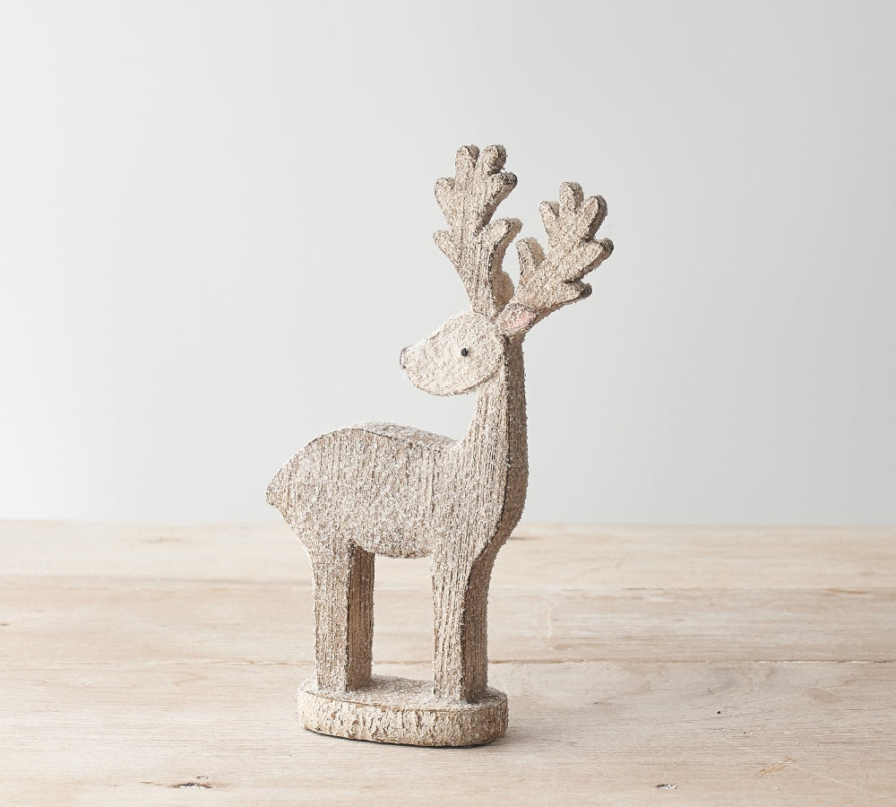 Snow Glitter Standing Reindeer, 21cm
