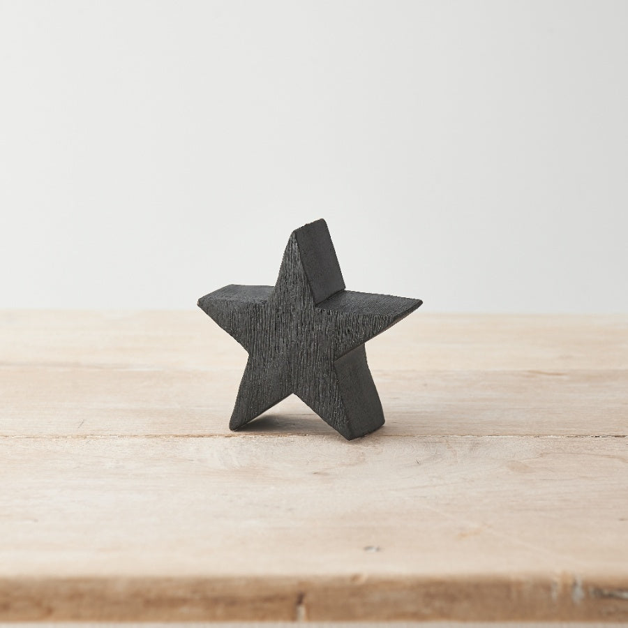 Black Wooden Star, 10cm