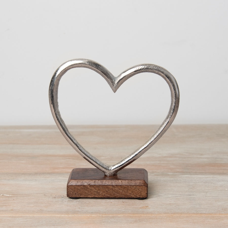 Metal Heart on Base, 23cm