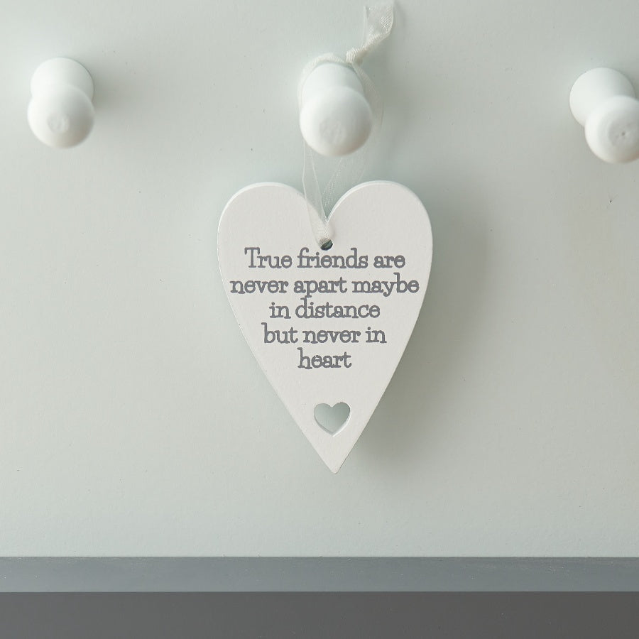 Friendship Heart Signs Set of 6, 7cm – Mini Quote Heart Decorations with Display Stand, Thoughtful Friendship Gifts