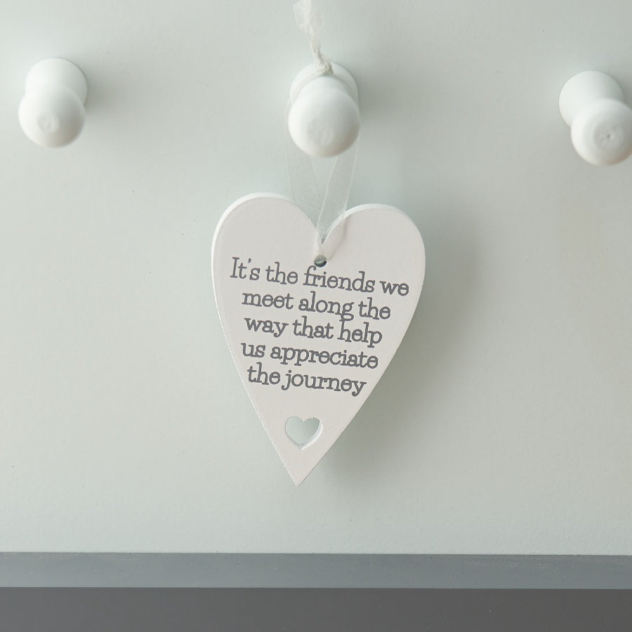Friendship Heart Signs Set of 6, 7cm – Mini Quote Heart Decorations with Display Stand, Thoughtful Friendship Gifts