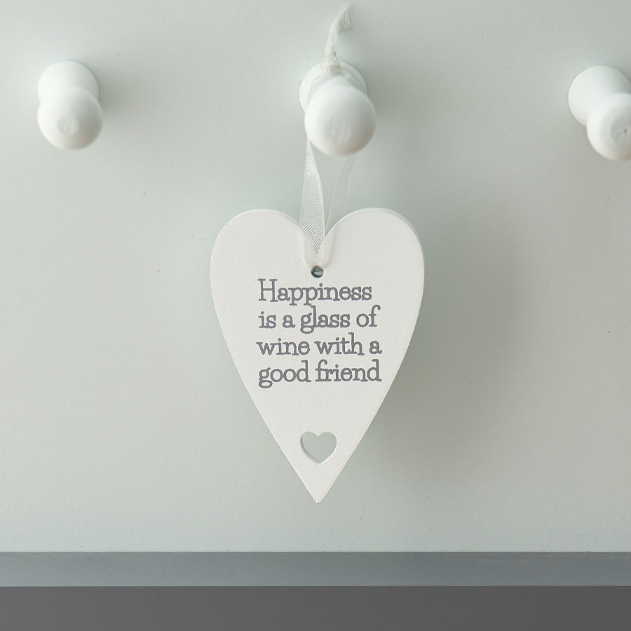 Friendship Heart Signs Set of 6, 7cm – Mini Quote Heart Decorations with Display Stand, Thoughtful Friendship Gifts
