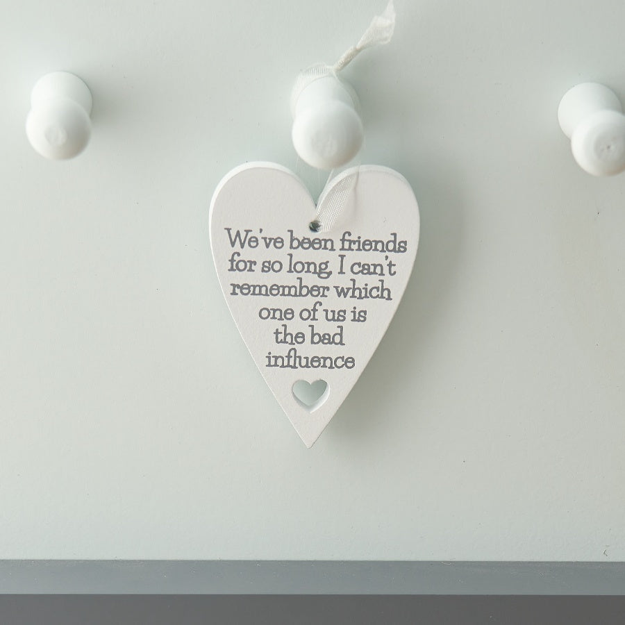 Friendship Heart Signs Set of 6, 7cm – Mini Quote Heart Decorations with Display Stand, Thoughtful Friendship Gifts