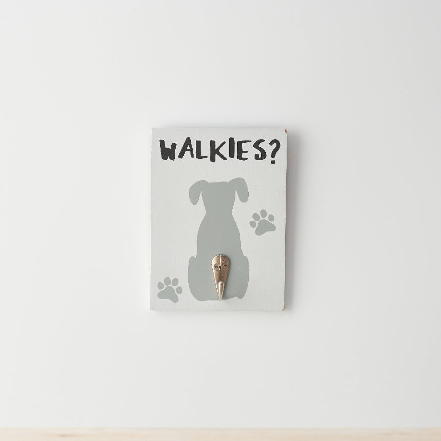 'Walkies' Dog Hook Sign, 13.5cm