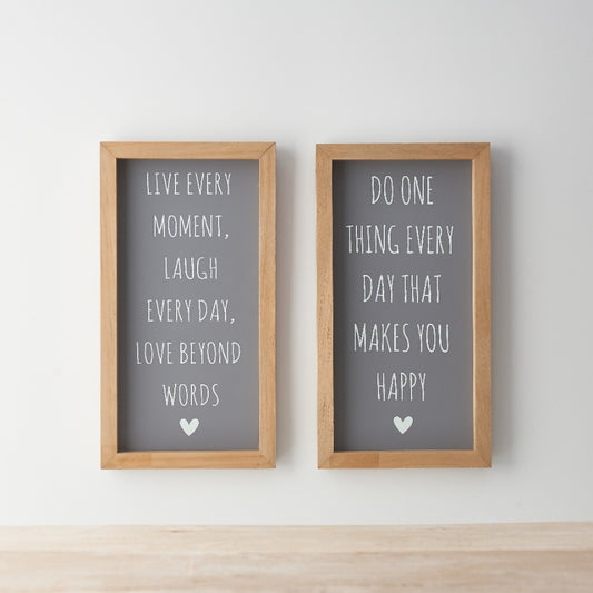 Framed Quote Signs, 2 Assorted