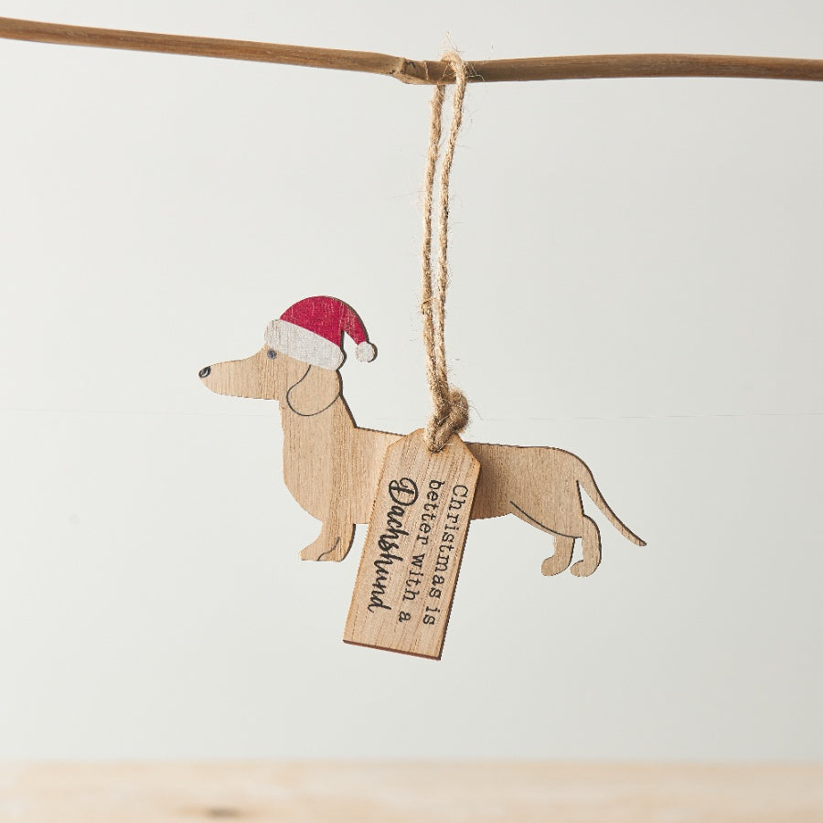 "Christmas Is Better With A Dachshund" Hanger, 11cm