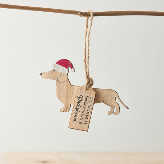 "Christmas Is Better With A Dachshund" Hanger, 11cm
