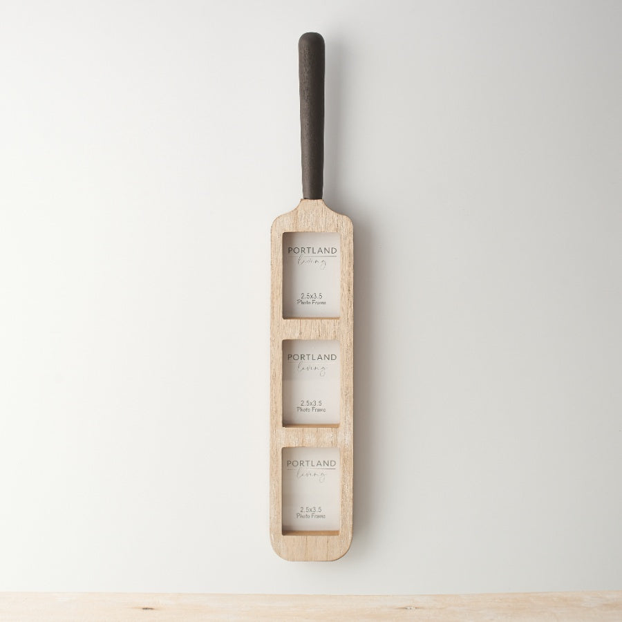 Cricket Bat Photo Frame – 50cm Wooden Sports Display, Holds Three 2.5x3.5 Photos – Wall-Mounted or Freestanding Display – Unique Gift for Cricket Fans, Players & Coaches